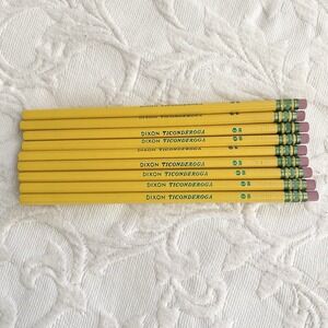 Lot of 9 Ticonderoga Dixon #2 Pencils HB Yellow New‎ No Box